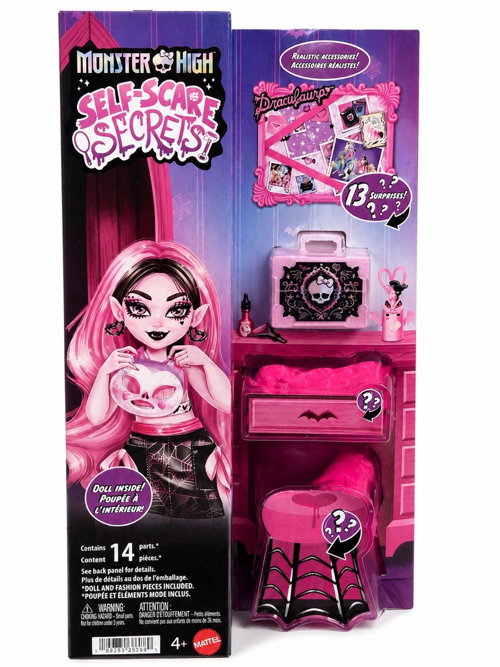 monster high pink and purple Self-Scare Secrets Draculaya Accessory Playset